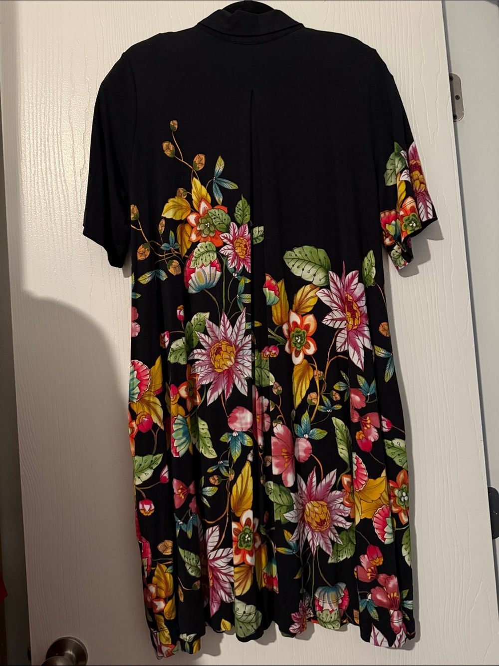 Johnny Was Black Floral Mini Dress with Multicolor Blooms - Picture 2 of 7
